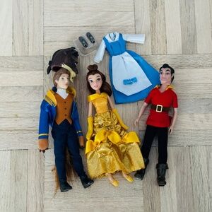 Disney Store - Mini Beauty and the Beast Dolls, Belle, Beast, and Gaston